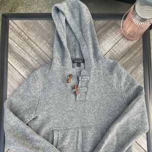 Merino wool, gray, sweater with hood from banana republic